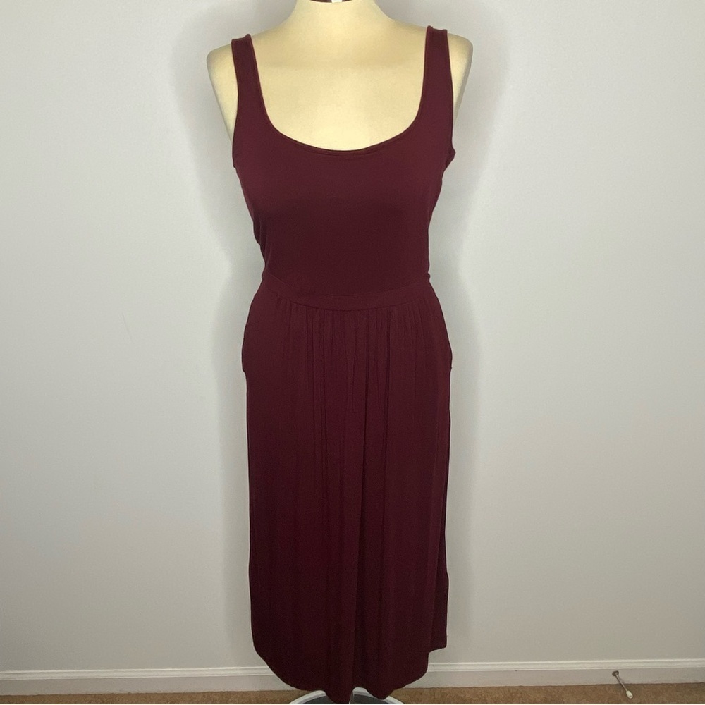 Daily Ritual Burgundy Sleeveless Midi Dress